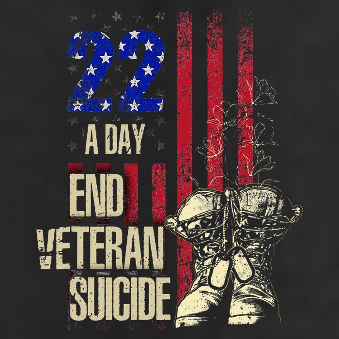 End Veteran Suicide Awareness 22 A Day Patriotic Us Flag Golf Towel