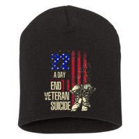 End Veteran Suicide Awareness 22 A Day Patriotic Us Flag Short Acrylic Beanie
