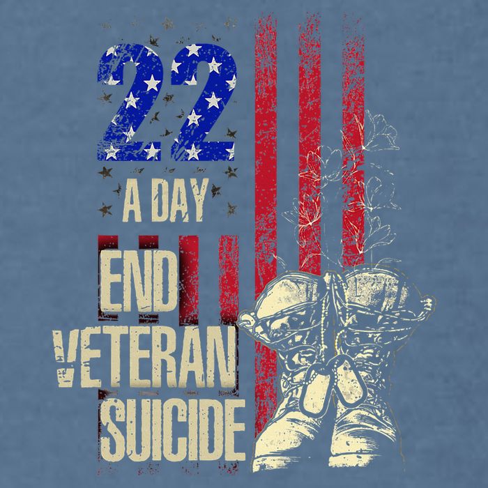 End Veteran Suicide Awareness 22 A Day Patriotic Us Flag Garment-Dyed Sweatshirt