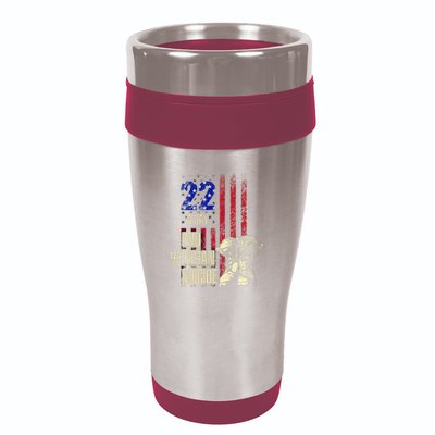 End Veteran Suicide Awareness 22 A Day Patriotic Us Flag 16oz Travel Tumbler