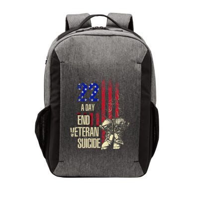 End Veteran Suicide Awareness 22 A Day Patriotic Us Flag Vector Backpack