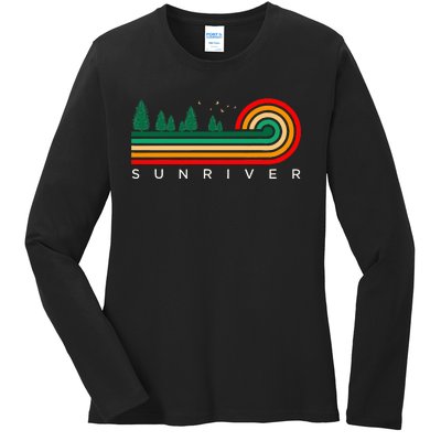 Evergreen Vintage Stripes Sunriver Oregon Ladies Long Sleeve Shirt