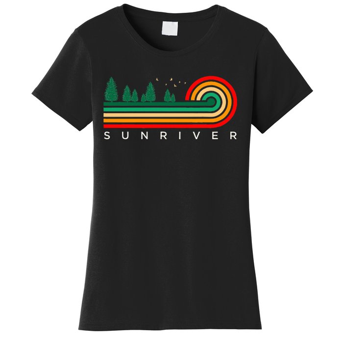 Evergreen Vintage Stripes Sunriver Oregon Women's T-Shirt