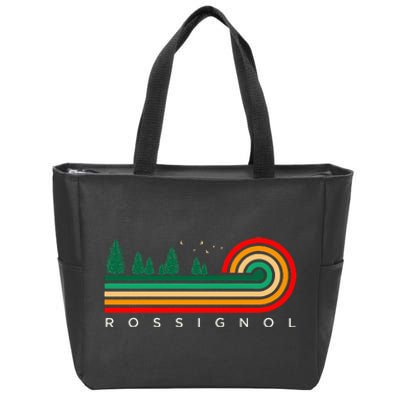 Evergreen Vintage Stripes Rossignol Louisiana Zip Tote Bag