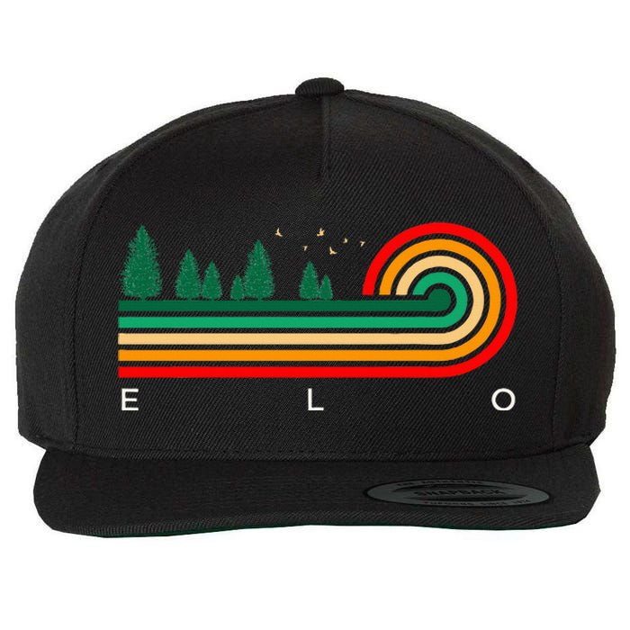 Evergreen Vintage Stripes Elo Wisconsin Wool Snapback Cap