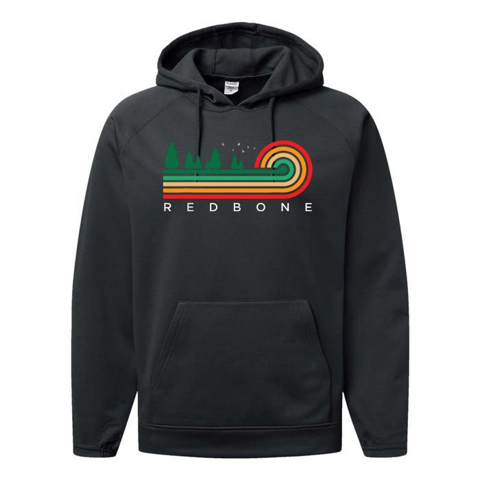 Evergreen Vintage Stripes Redbone Mississippi Performance Fleece Hoodie