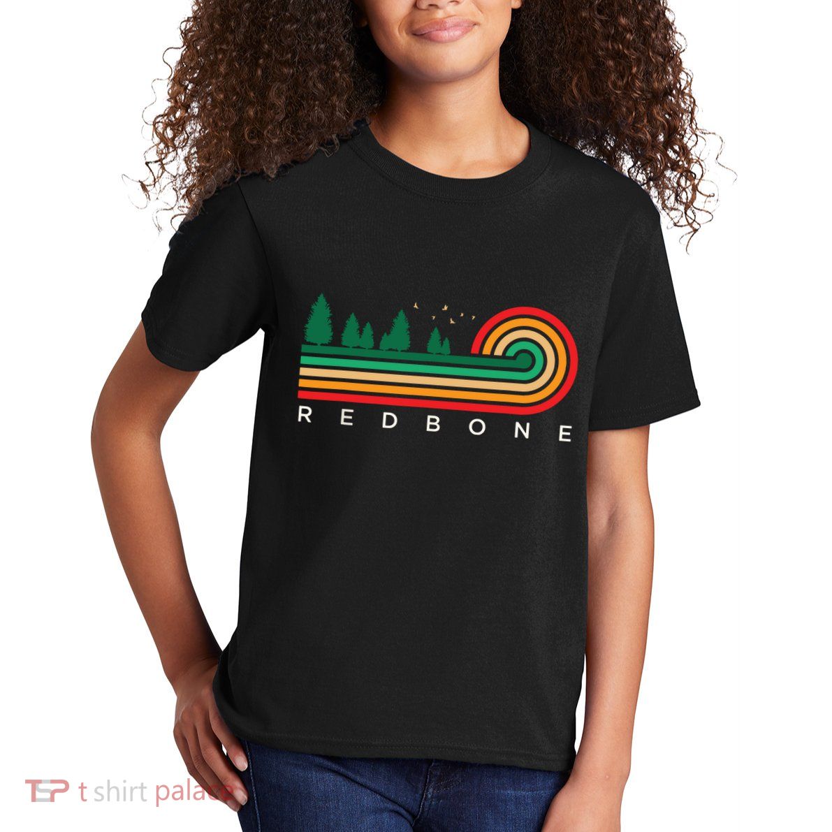 Evergreen Vintage Stripes Redbone Mississippi Kids T-Shirt