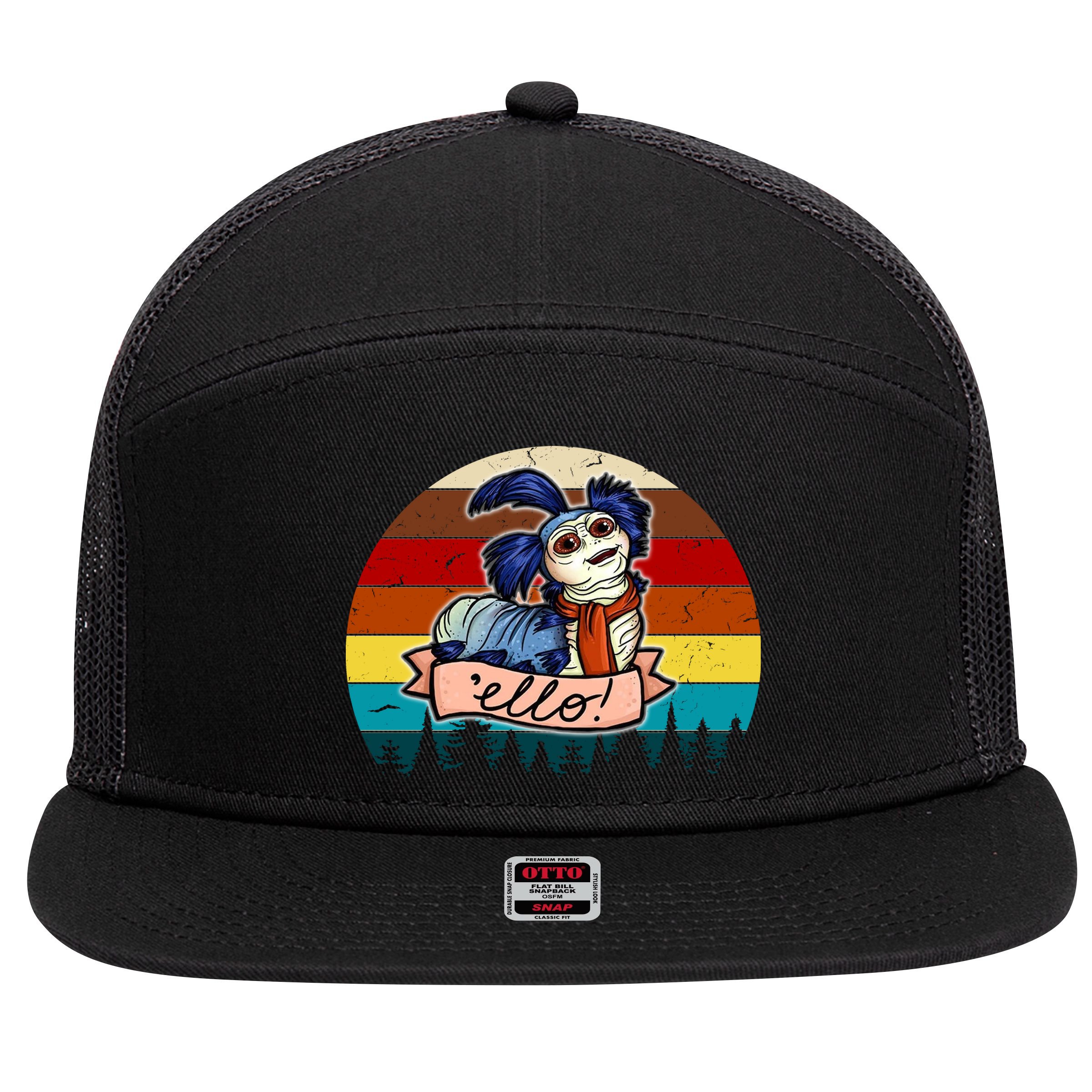 Ello Vintage The Worm 7 Panel Mesh Trucker Snapback Hat