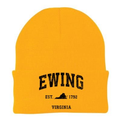 Ewing Virginia Va Vintage Athletic Sports Knit Cap Winter Beanie