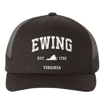 Ewing Virginia Va Vintage Athletic Sports Yupoong Adult 5-Panel Trucker Hat