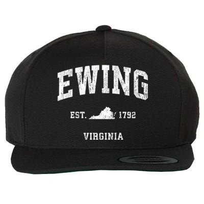 Ewing Virginia Va Vintage Athletic Sports Wool Snapback Cap