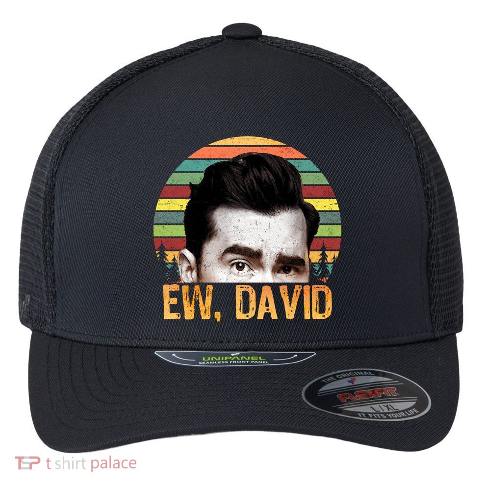 Ew David Funny Retro Flexfit Unipanel Trucker Cap