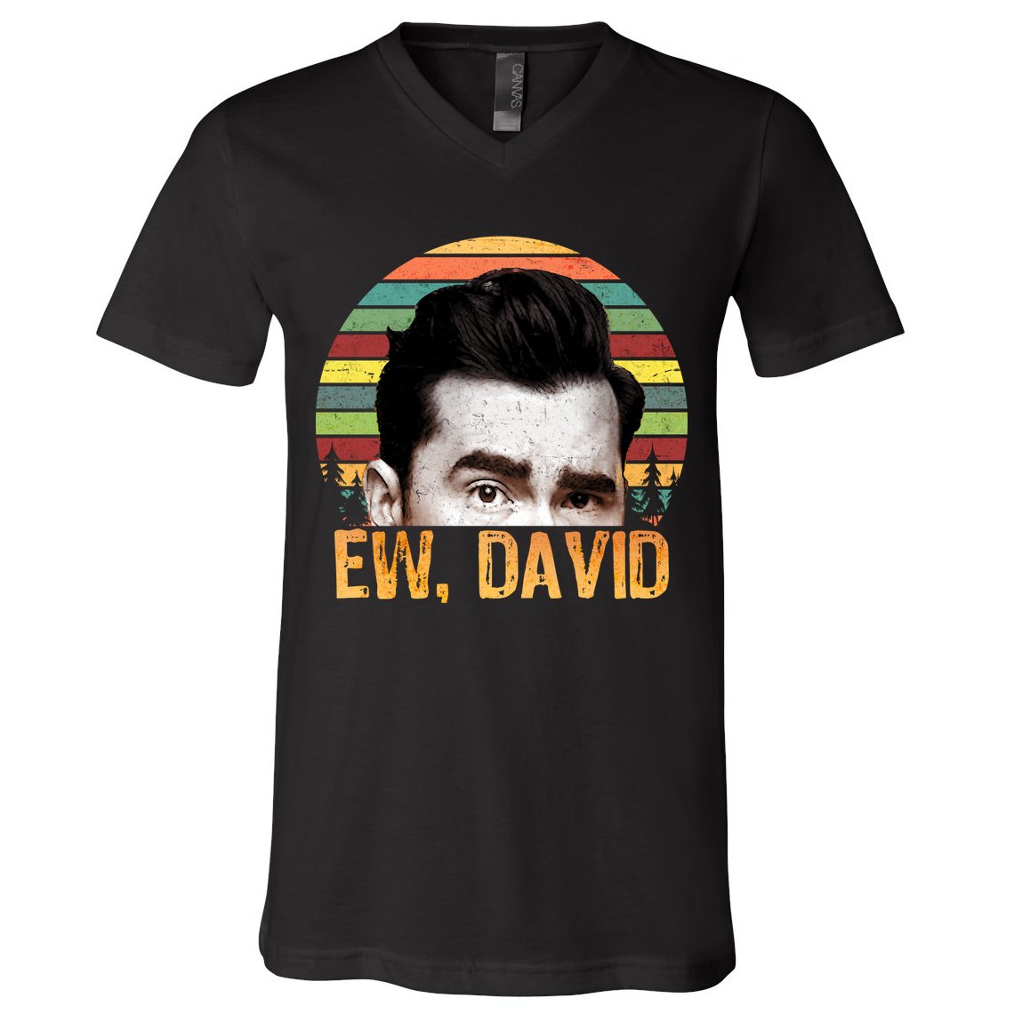 Ew David Funny Retro V-Neck T-Shirt