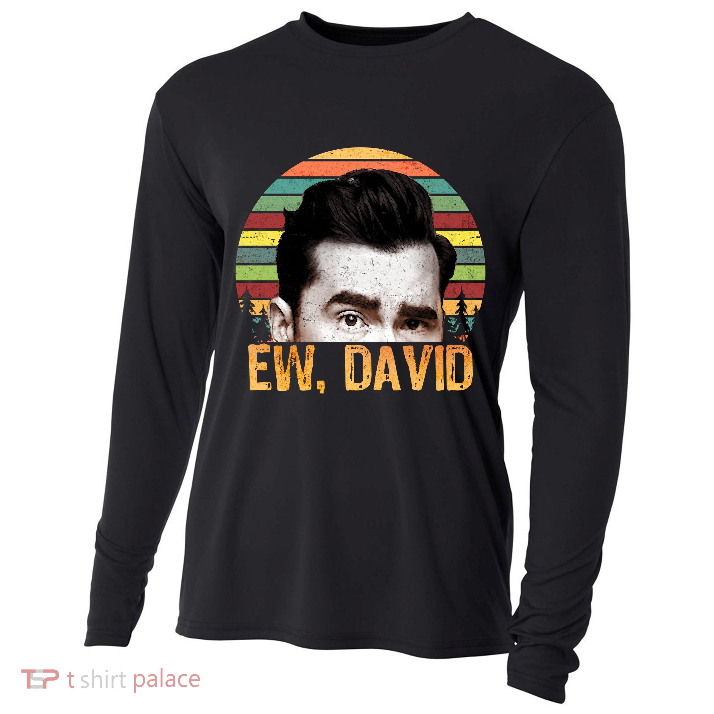 Ew David Funny Retro Cooling Performance Long Sleeve Crew