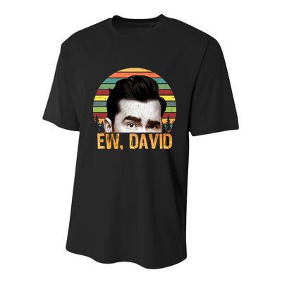 Ew David Funny Retro Youth Performance Sprint T-Shirt