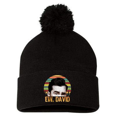 Ew David Funny Retro Pom Pom 12in Knit Beanie