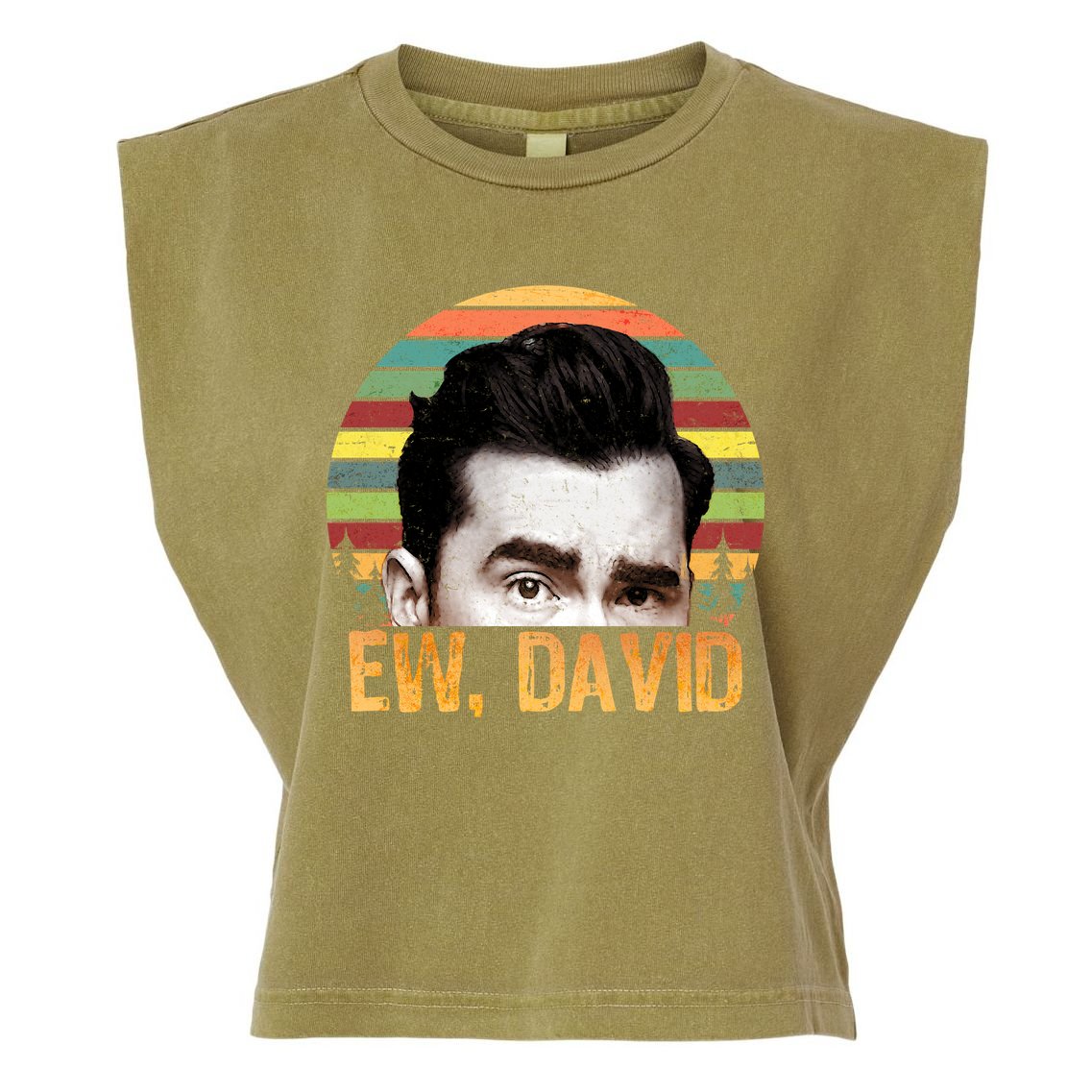 Ew David Funny Retro Garment-Dyed Women's Muscle Tee