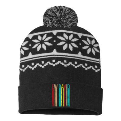 Ew David Retro Logo USA-Made Snowflake Beanie