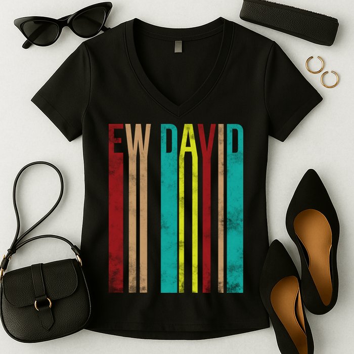 Ew David Retro Logo Women's V-Neck T-Shirt