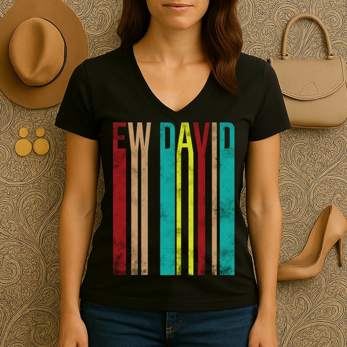 Ew David Retro Logo Women's V-Neck T-Shirt