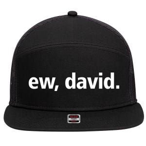 Ew David Simple Logo 7 Panel Mesh Trucker Snapback Hat