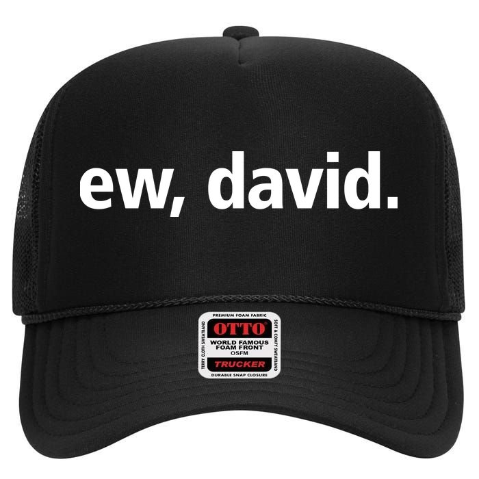 Ew David Simple Logo High Crown Mesh Back Trucker Hat