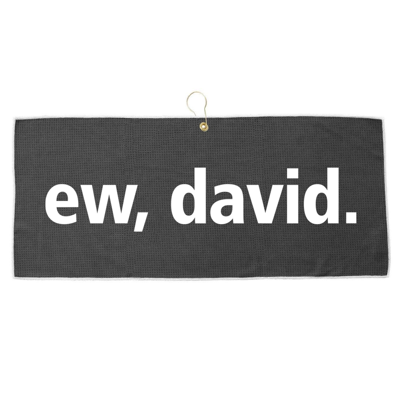 Ew David Simple Logo Large Microfiber Waffle Golf Towel