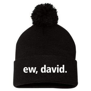 Ew David Simple Logo Pom Pom 12in Knit Beanie