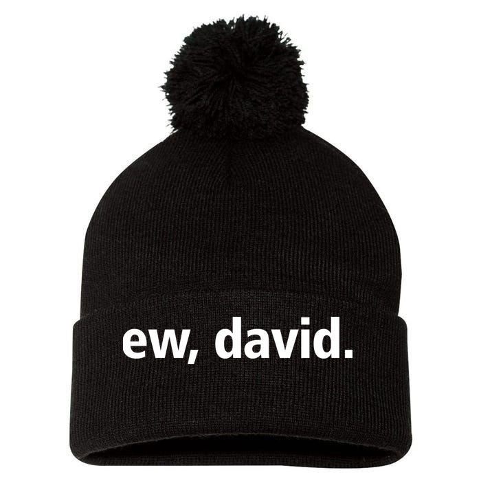 Ew David Simple Logo Pom Pom 12in Knit Beanie