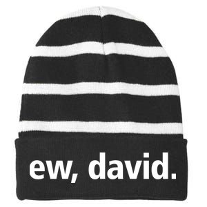 Ew David Simple Logo Striped Beanie with Solid Band