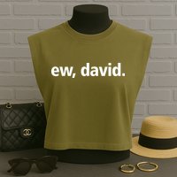 Ew David Simple Logo Garment-Dyed Women's Muscle Tee