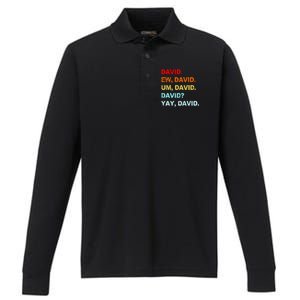 Ew David Yay David Performance Long Sleeve Polo