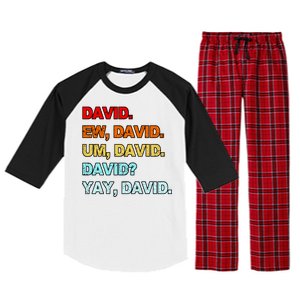 Ew David Yay David Raglan Sleeve Pajama Set