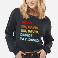 Ew David Yay David Cropped Pullover Crew