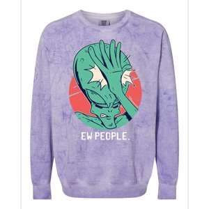 Ew People Alien Facepalm Colorblast Crewneck Sweatshirt