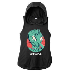 Ew People Alien Facepalm Ladies PosiCharge Tri-Blend Wicking Draft Hoodie Tank