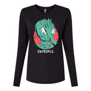 Ew People Alien Facepalm Womens Cotton Relaxed Long Sleeve T-Shirt