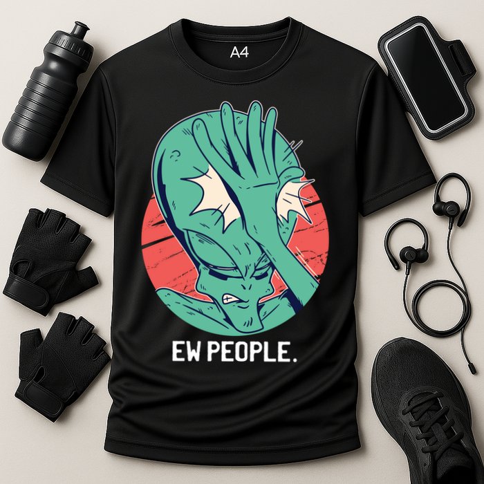 Ew People Alien Facepalm Cooling Performance Crew T-Shirt