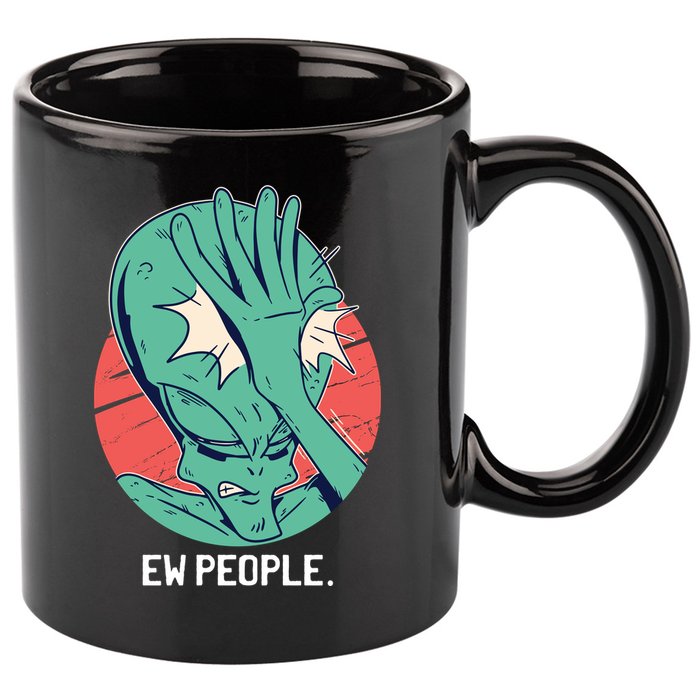 Ew People Alien Facepalm 11oz C Handle Ceramic Mug