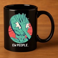 Ew People Alien Facepalm 11oz C Handle Ceramic Mug