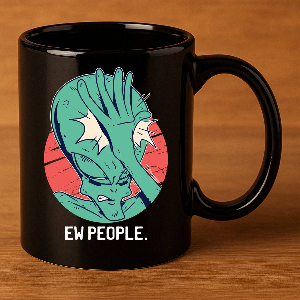 Ew People Alien Facepalm 11oz C Handle Ceramic Mug