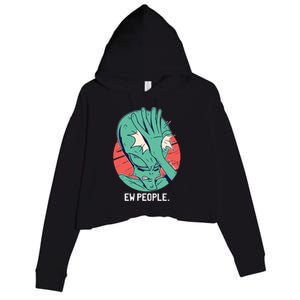 Ew People Alien Facepalm Crop Fleece Hoodie