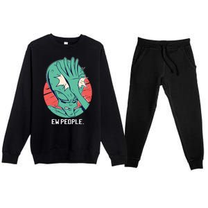 Ew People Alien Facepalm Premium Crewneck Sweatsuit Set