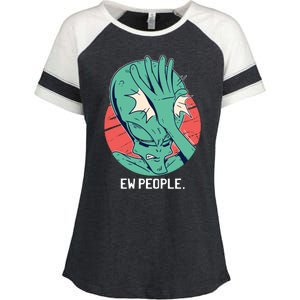 Ew People Alien Facepalm Enza Ladies Jersey Colorblock Tee