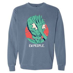 Ew People Alien Facepalm Garment-Dyed Sweatshirt