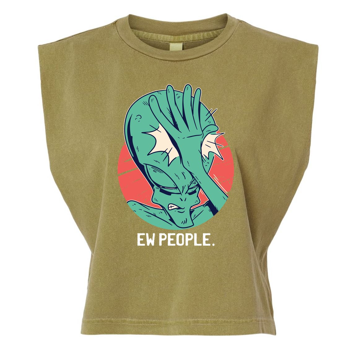Ew People Alien Facepalm Garment-Dyed Women's Muscle Tee