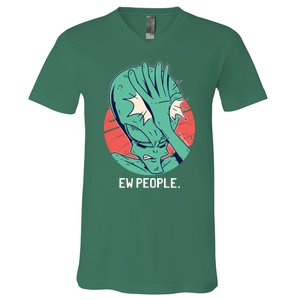 Ew People Alien Facepalm V-Neck T-Shirt