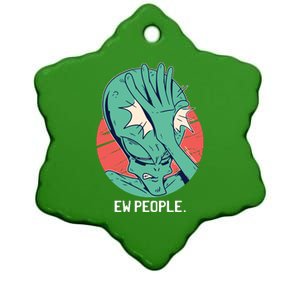 Ew People Alien Facepalm Ceramic Star Ornament