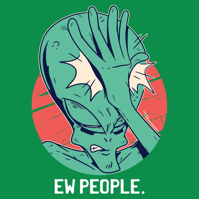 Ew People Alien Facepalm Premium T-Shirt