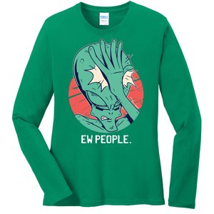 Ew People Alien Facepalm Ladies Long Sleeve Shirt